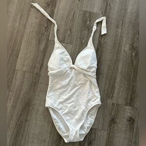 Ralph Lauren Polo White Swimsuit Embroidered